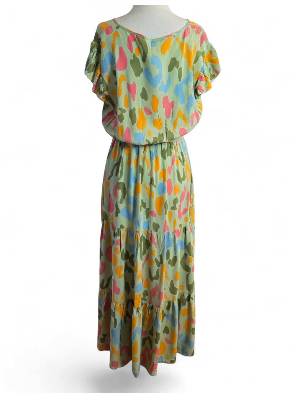 Rusty Dusty Women’s V‑Neck Tiered Maxi Dress in Multi Color - Picture 3 of 7